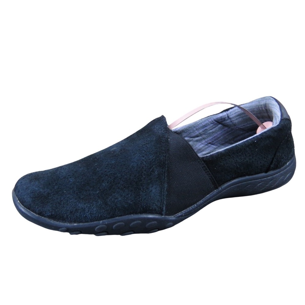 Skechers Breathe Easy Kindred Women 9.5 Wide Black‎ Suede Slip-On Comfort Shoes